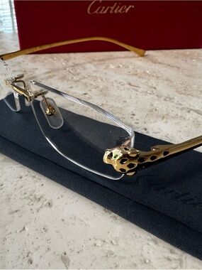 Cartier - panthère de Cartier  Rimless Gold-Tone Eyeglasses